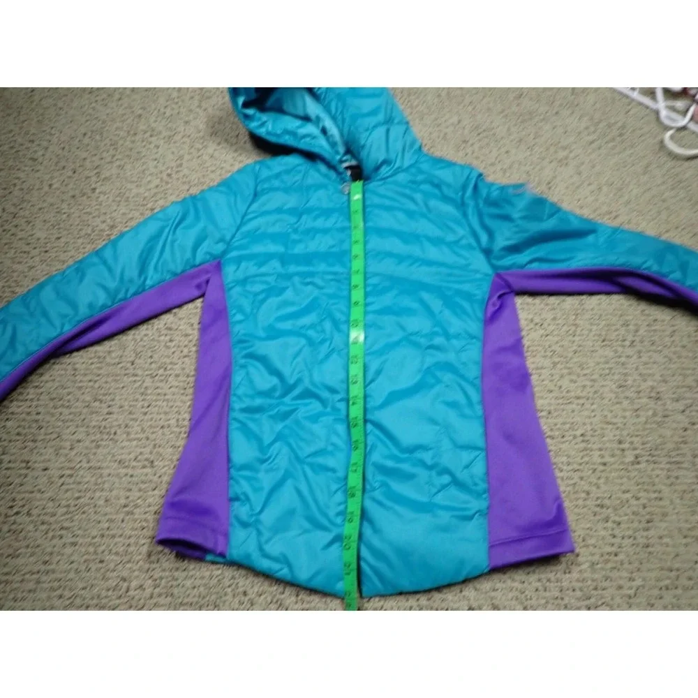 Spyder Puffer Jacket Girls Size M 10/12 Teal Purple Excellent‎ Hooded Insulated